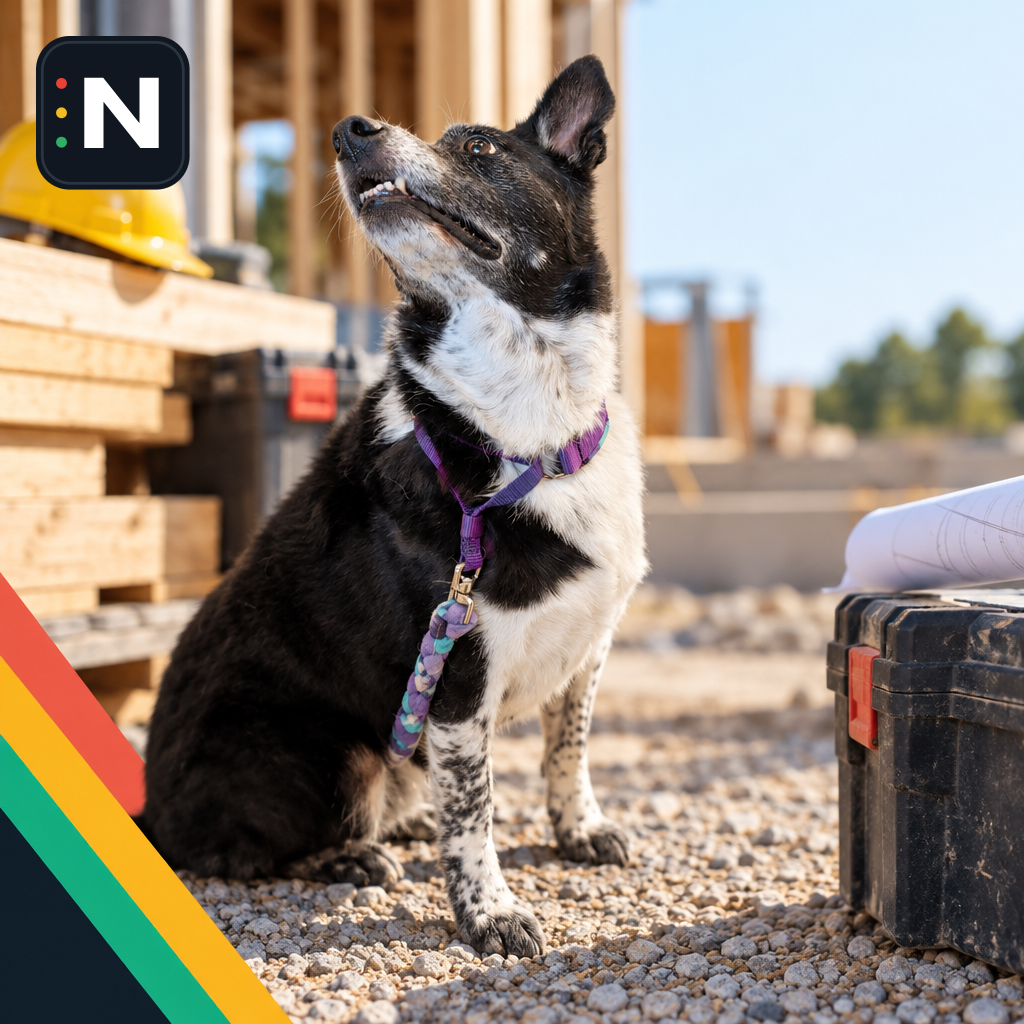 On the job today — our four-legged site watcher keeping an eye on our image.